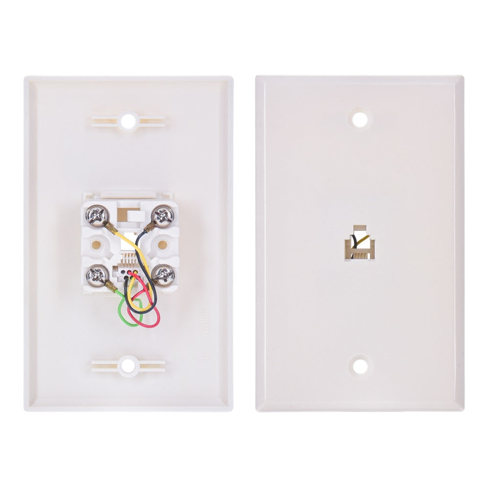 RJ11 Modular Single Port Wall Plate , Smooth Face RJ11 Modular Single Port Wall Plate , Smooth Face